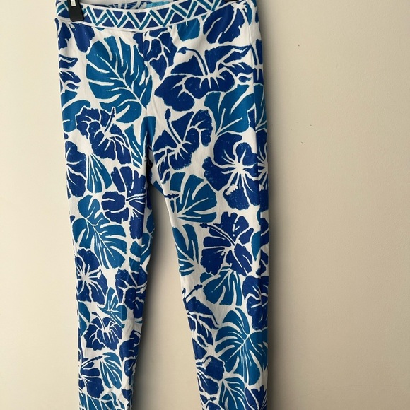 J. McLaughlin Women Size 4 Blue Tropical Print Trouser Pants - Picture 7 of 9